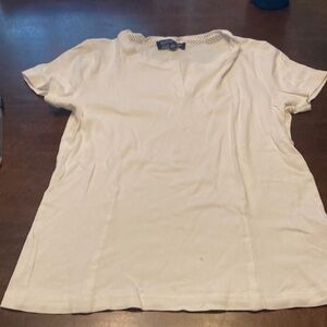 Jones New York Cream Short Sleeve Top